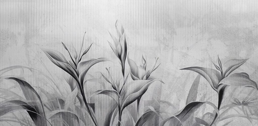 Black and white image of flowers