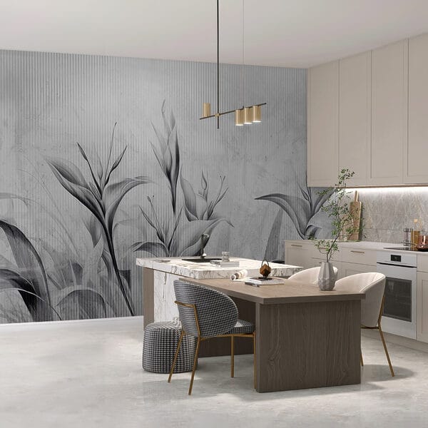 Black and white image of flowers