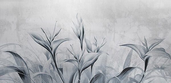 Schilderij van bloemen op een muur Schilderij van bloemen op een muur