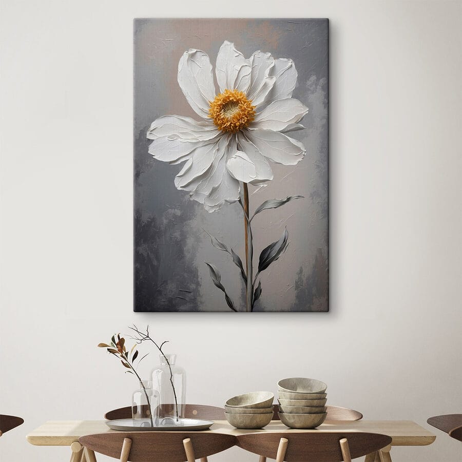 Witte bloem met geel hart