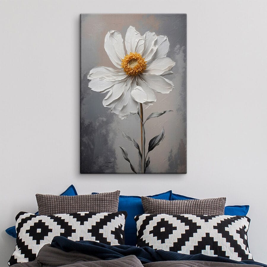 Witte bloem met geel hart