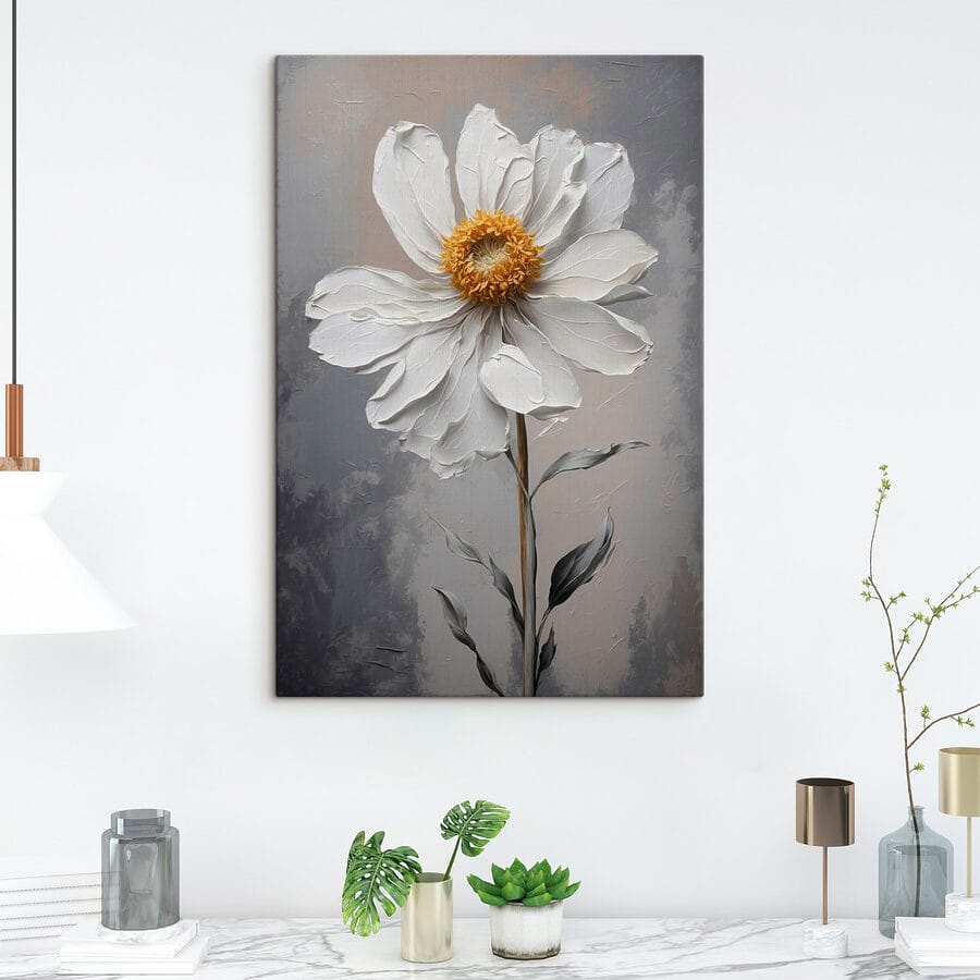 Witte bloem met geel hart