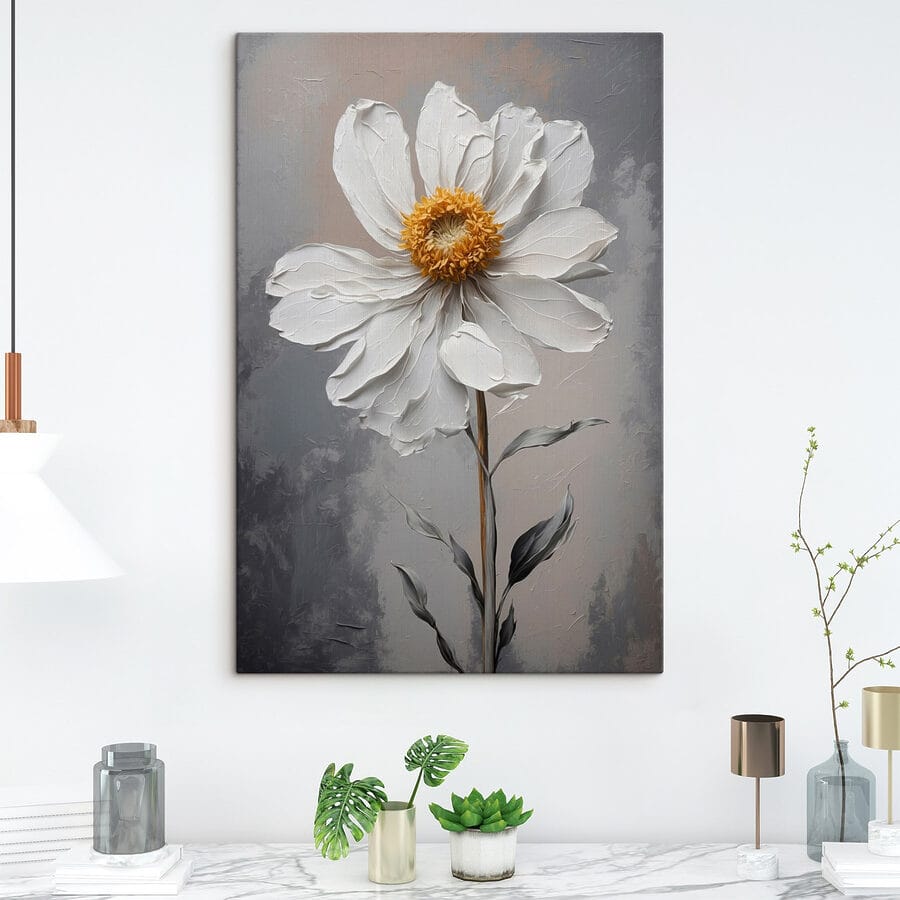 Witte bloem met geel hart