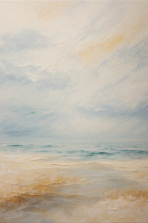 Schilderij van een strand Schilderij van een strand