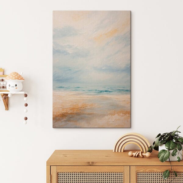 Schilderij van een strand Schilderij van een strand