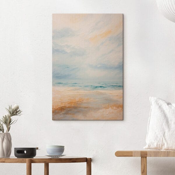 Schilderij van een strand Schilderij van een strand