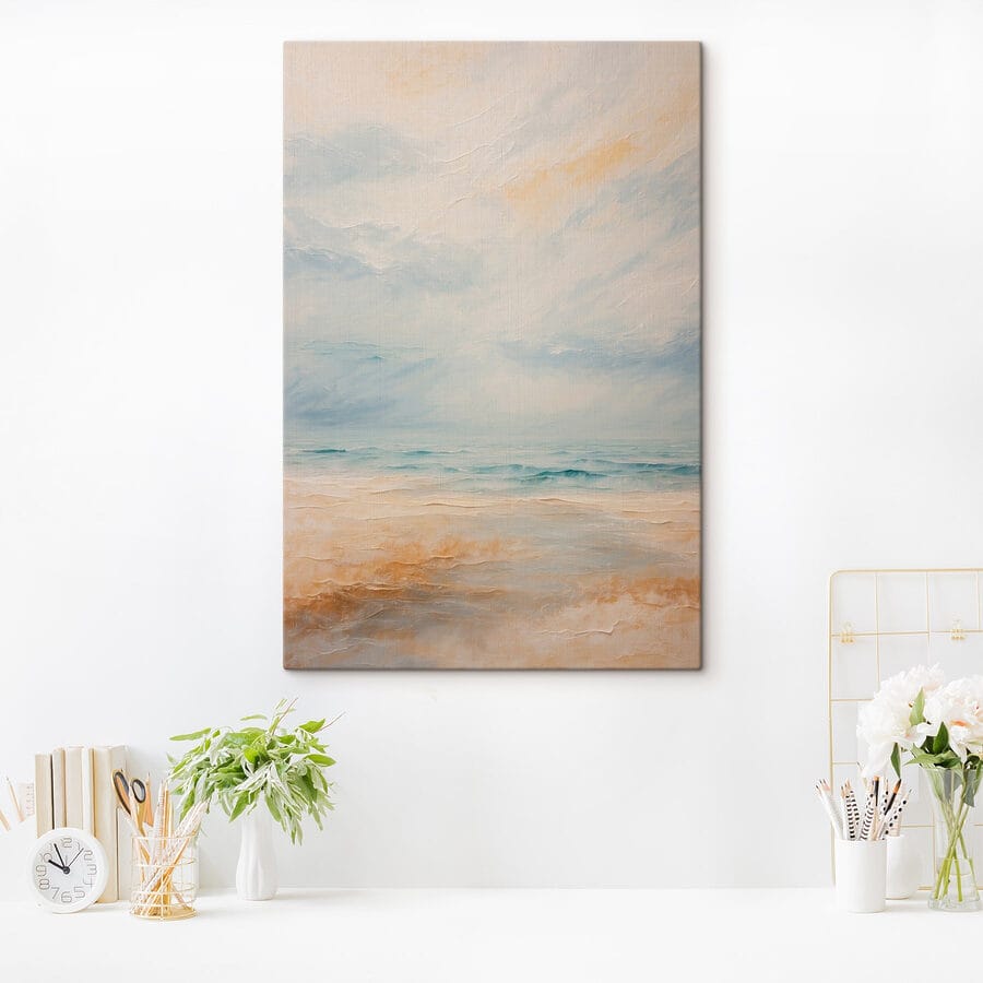 Schilderij van een strand Schilderij van een strand
