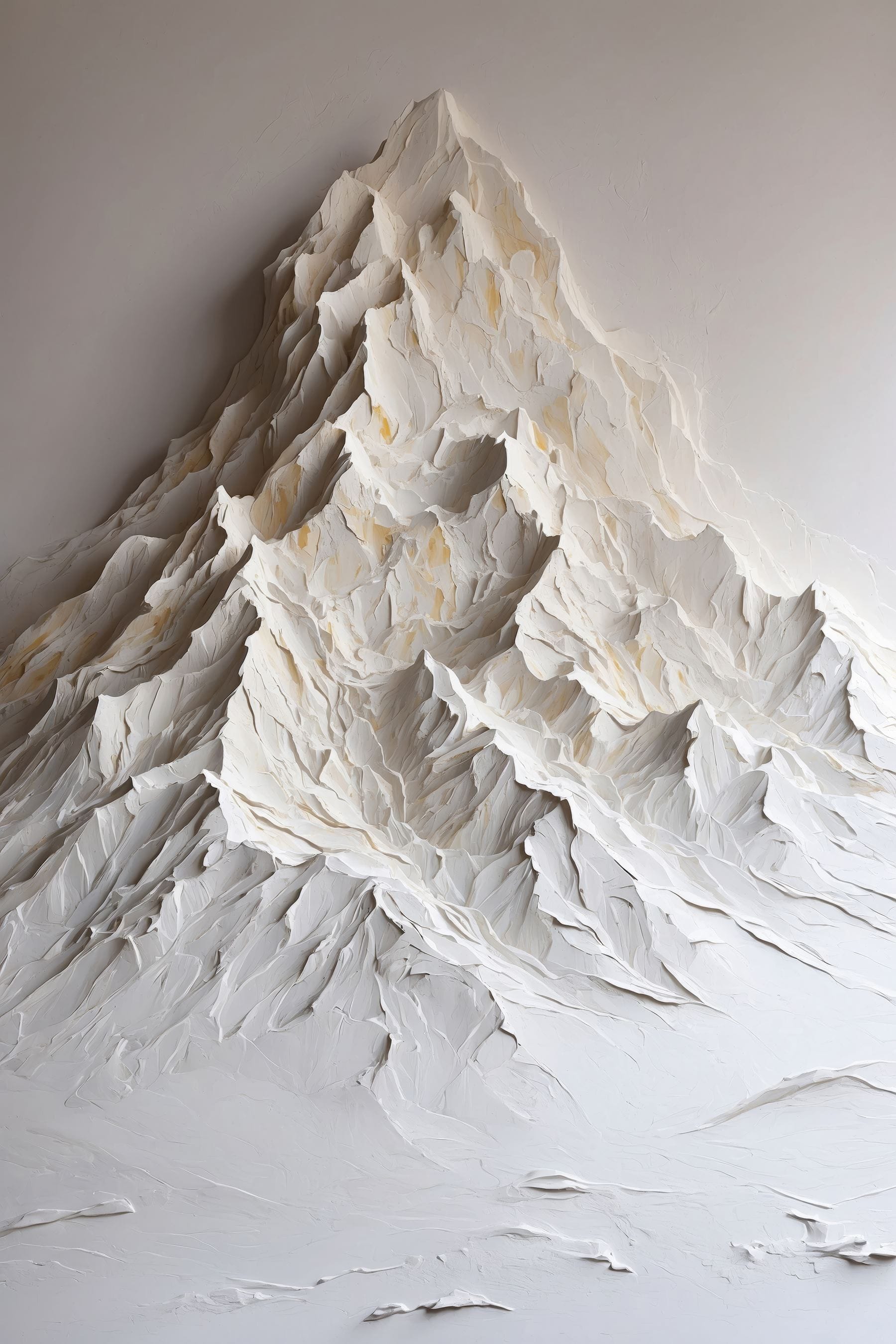 White mountain with snow