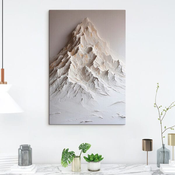 Witte berg met sneeuw Canvas Schilderijen Witte berg met sneeuw