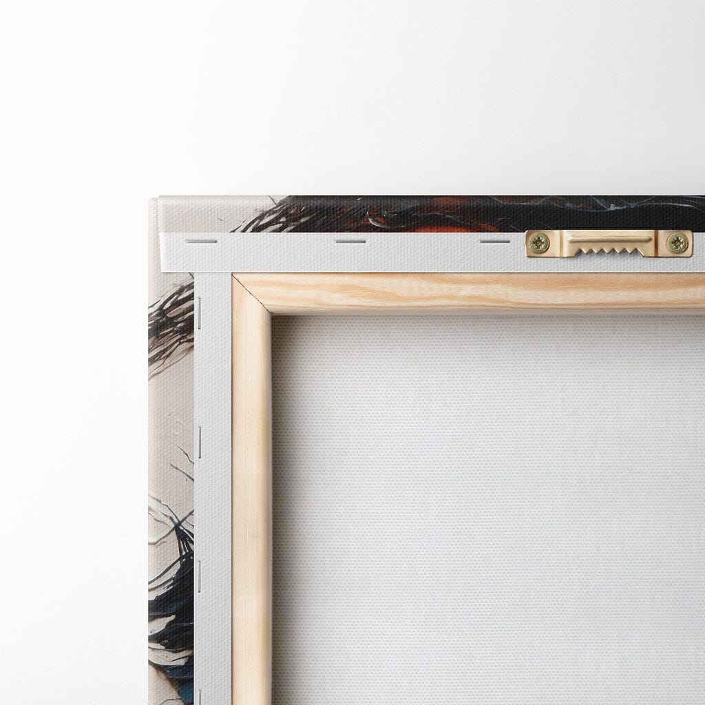 Painting of an eye with paint on it