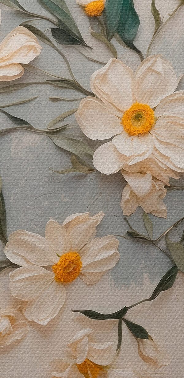 Witte bloemen en groene bladeren Witte bloemen en groene bladeren