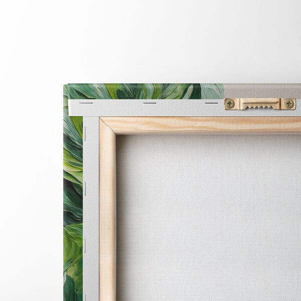 Schilderij van bladeren op een wit oppervlak Schilderij van bladeren op een wit oppervlak