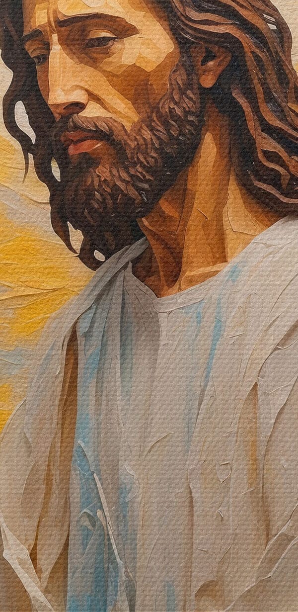 Painting of a man with long hair and a crown Painting of a man with long hair and a crown
