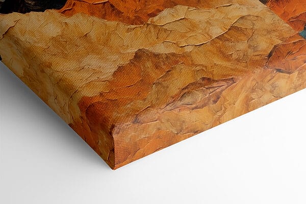 Painting of a tree and mountains