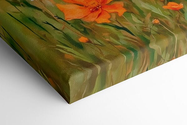 Schilderij van oranje en witte bloemen Schilderij van oranje en witte bloemen
