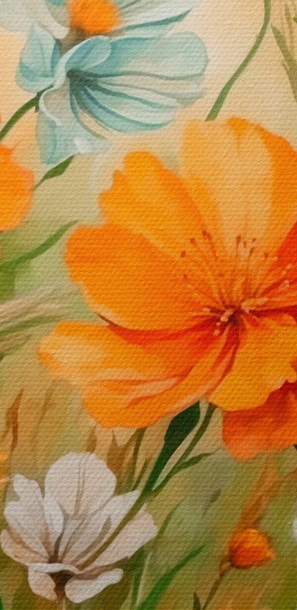 Schilderij van oranje en witte bloemen Schilderij van oranje en witte bloemen