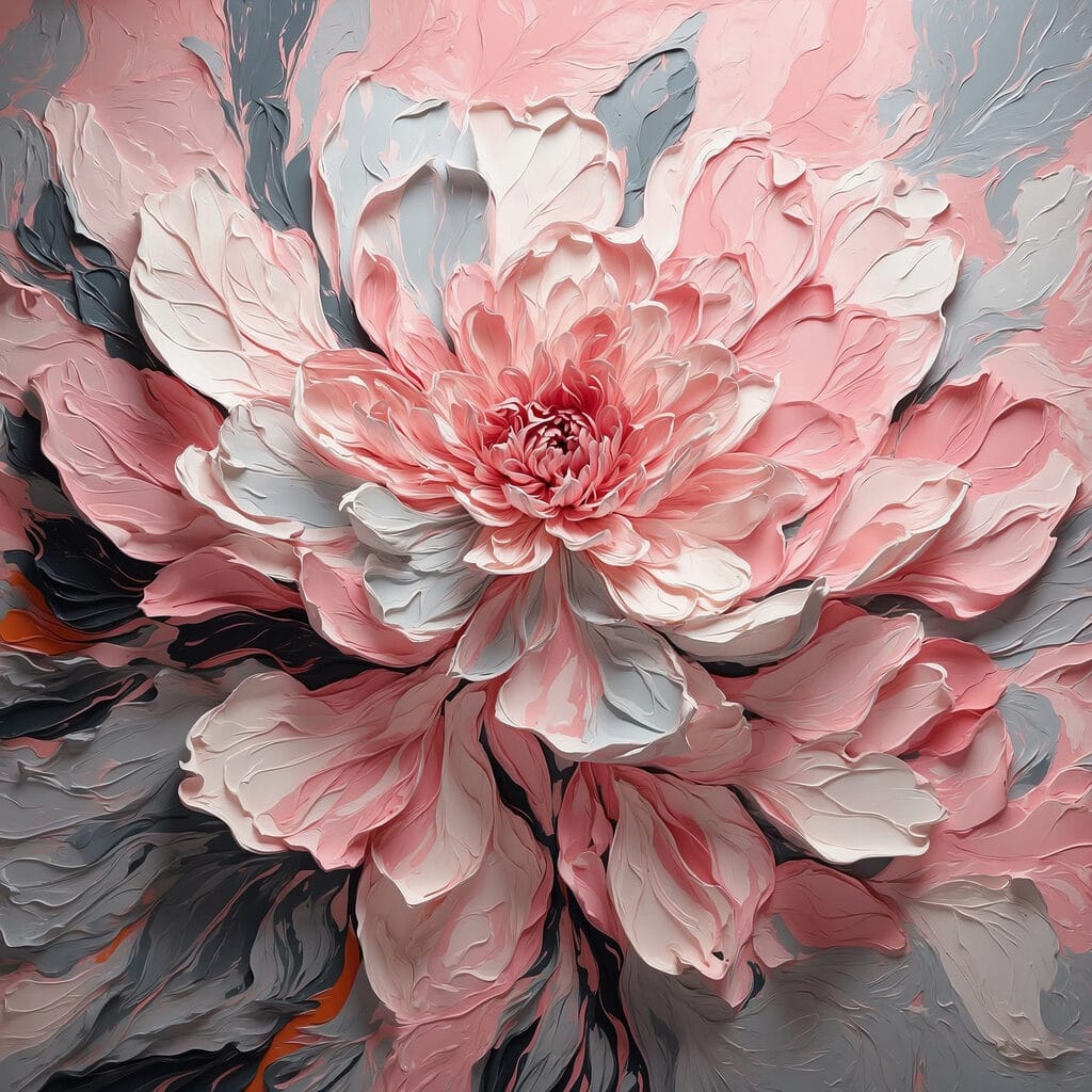 Pink and grey flower