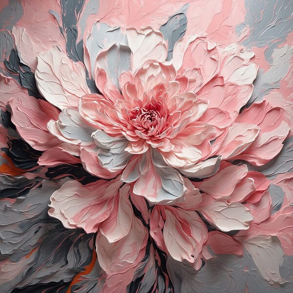 Roze en grijze bloem Roze en grijze bloem
