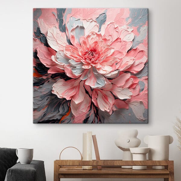 Roze en grijze bloem Roze en grijze bloem