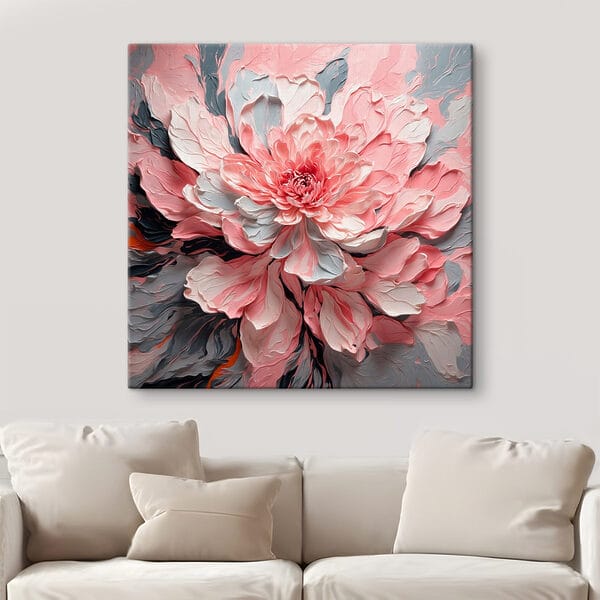 Roze en grijze bloem Roze en grijze bloem