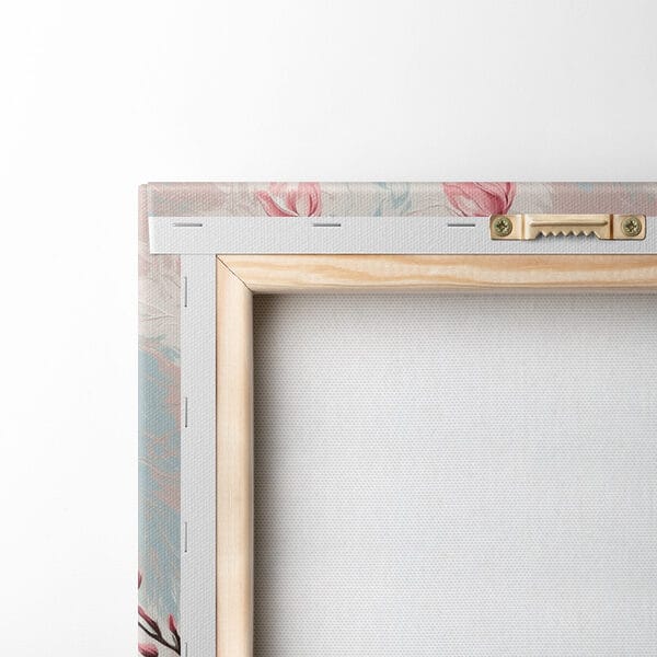 Schilderij van roze bloemen op een tak Schilderij van roze bloemen op een tak