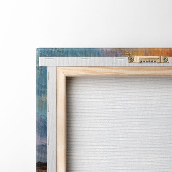 Schilderij van een zonsondergang boven een waterlichaam Schilderij van een zonsondergang boven een waterlichaam