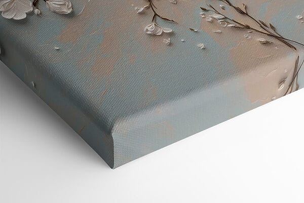 Witte bloemen op een blauwe en witte achtergrond Witte bloemen op een blauwe en witte achtergrond