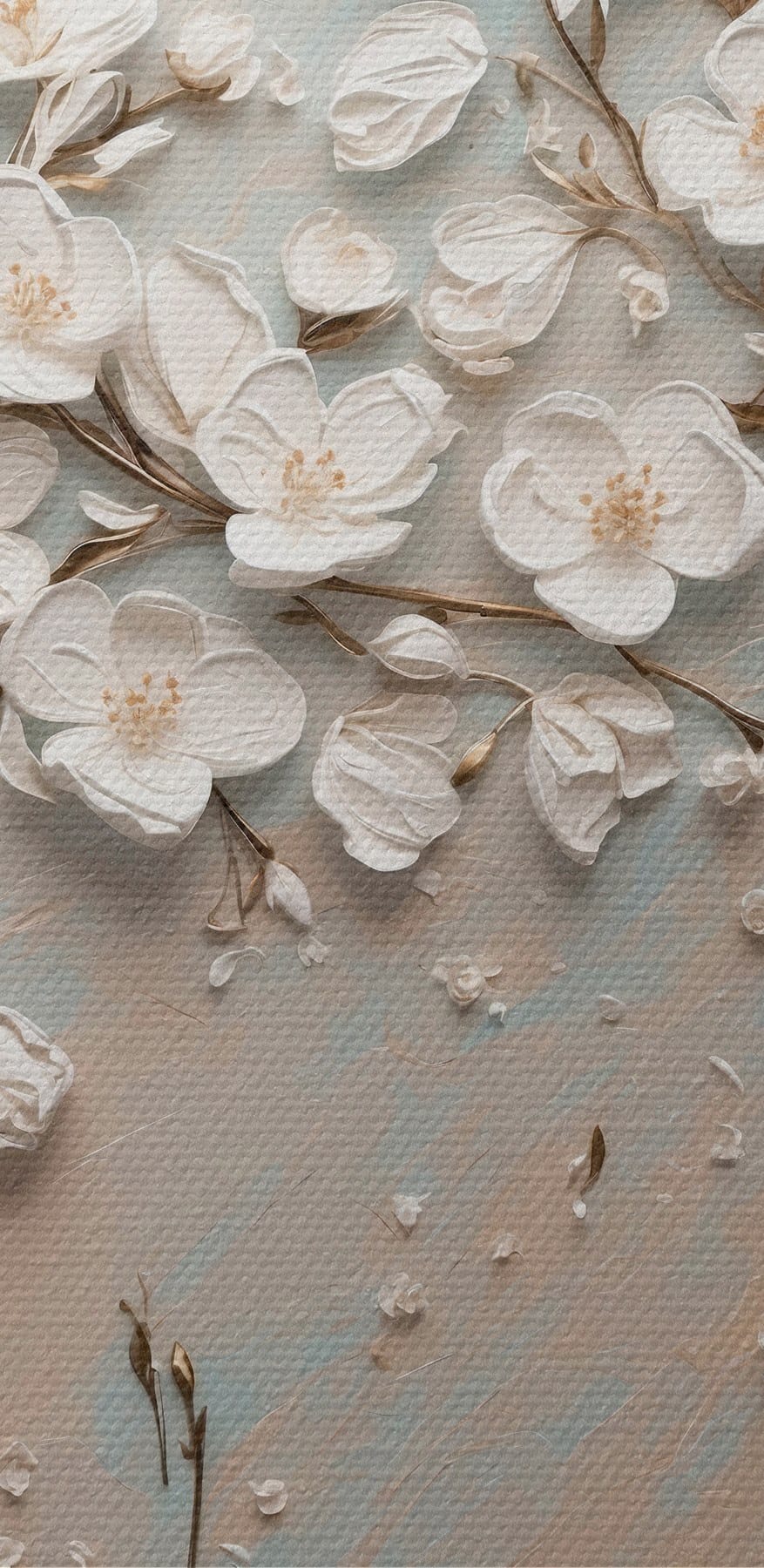 Witte bloemen op een blauwe en witte achtergrond Witte bloemen op een blauwe en witte achtergrond