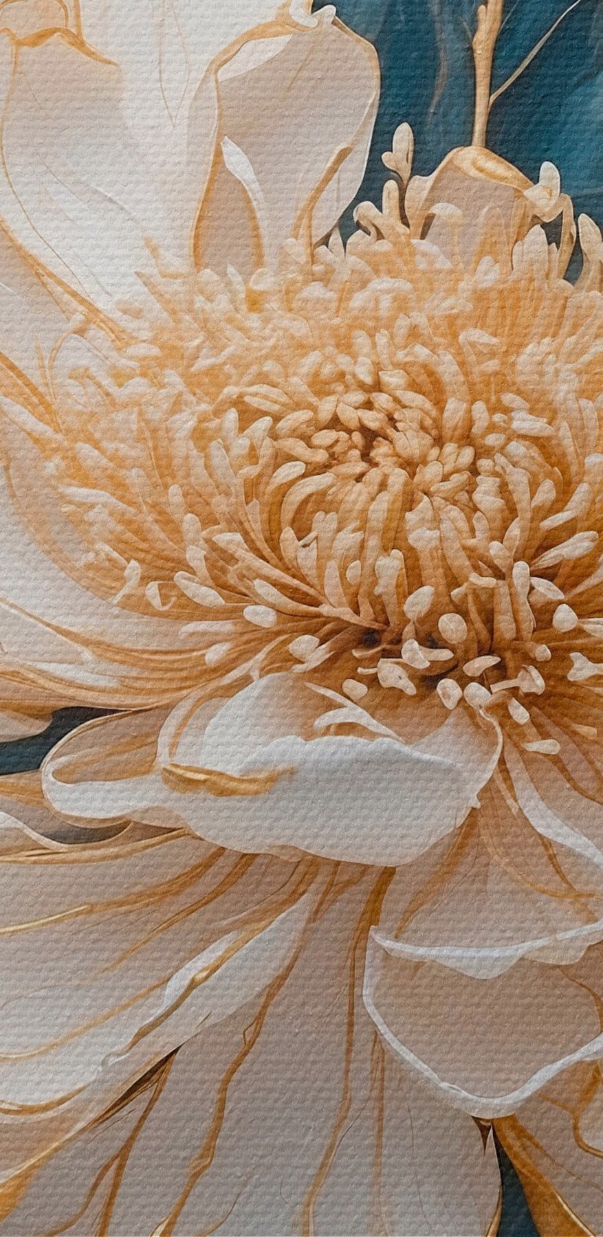 Schilderij van een witte bloem