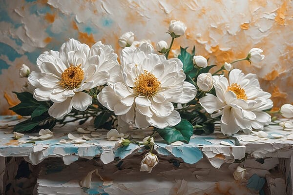 Groep witte bloemen Groep witte bloemen
