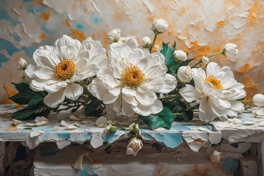 Groep witte bloemen