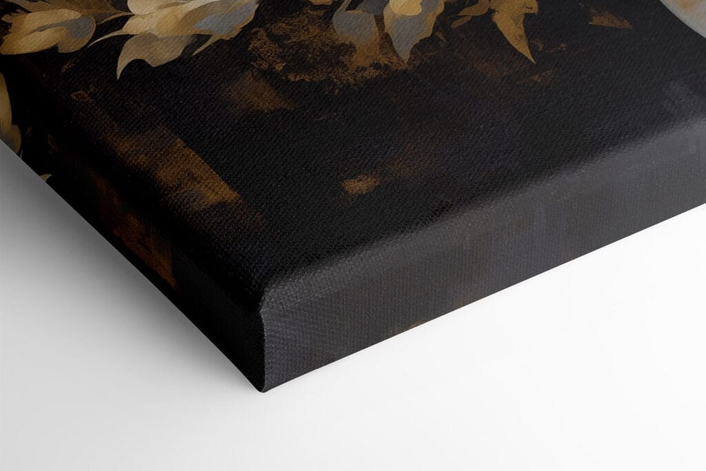 Painting of white flowers in a vase