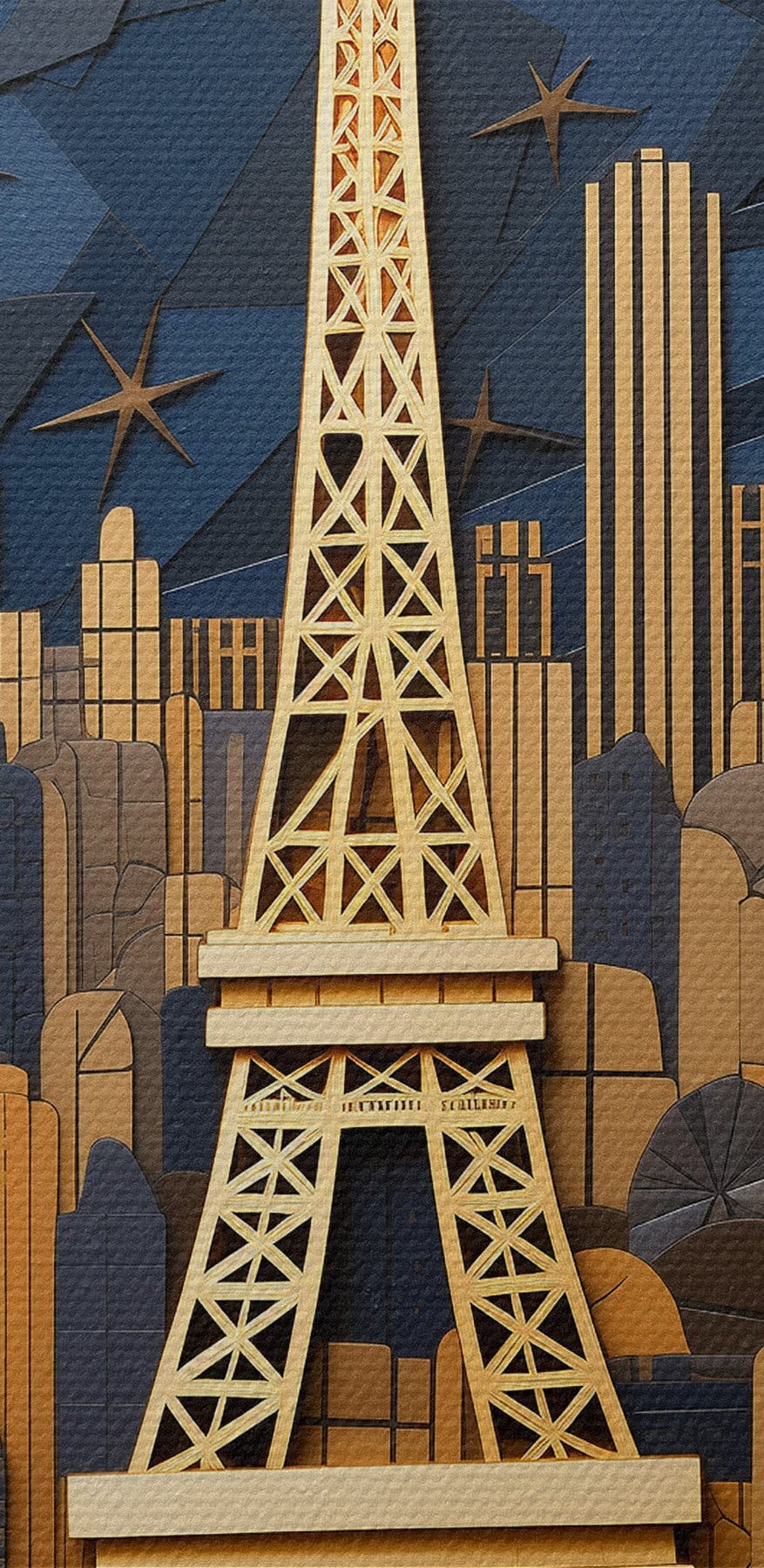 Eiffeltoren te midden van een stadslandschap