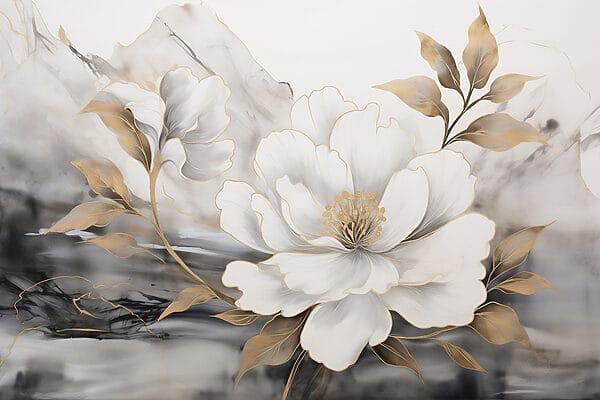Schilderij van een bloem Schilderij van een bloem