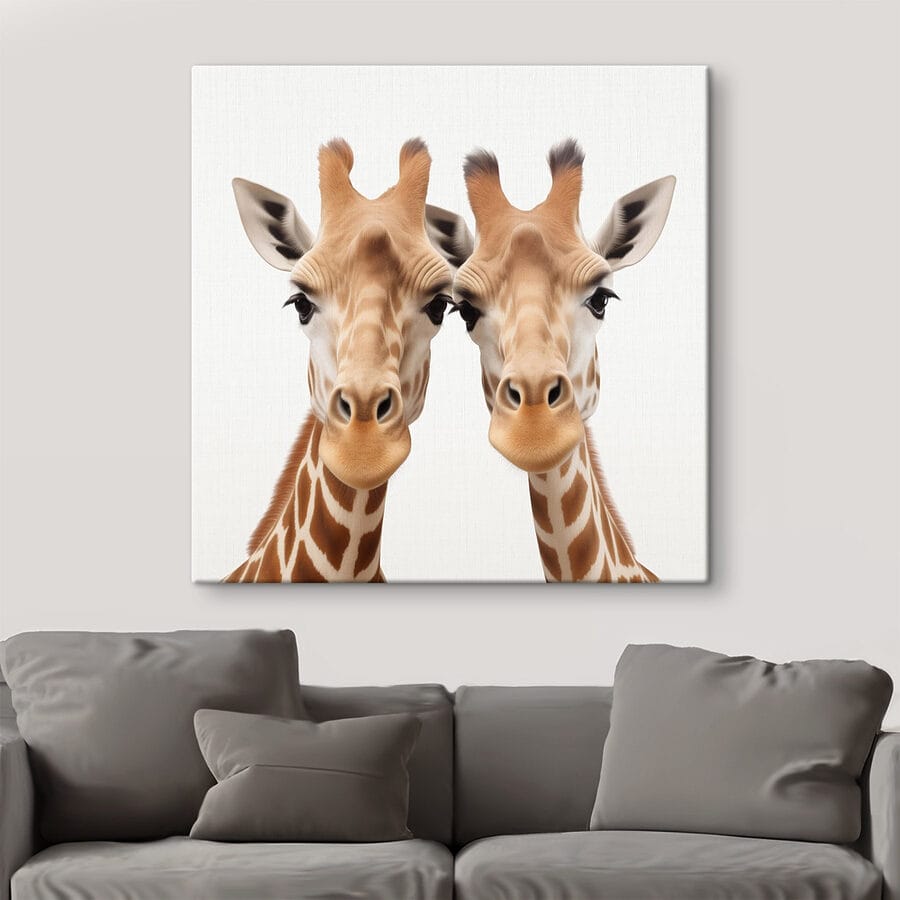 Twee giraffen kijken naar de camera