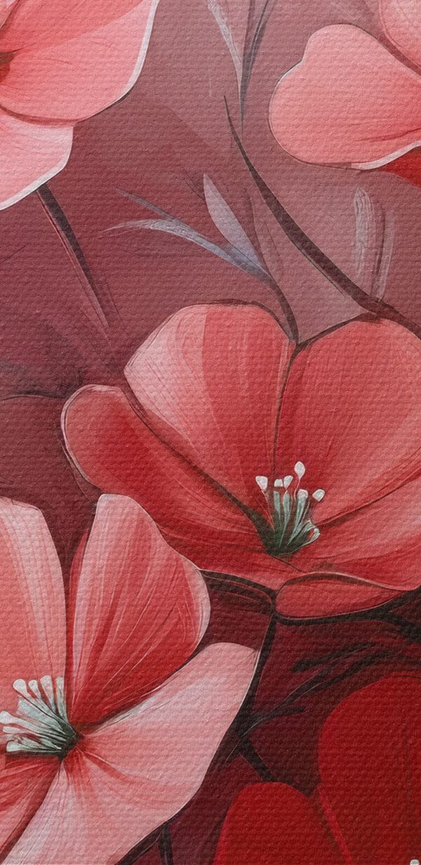 Schilderij van bloemen op roze achtergrond Schilderij van bloemen op roze achtergrond