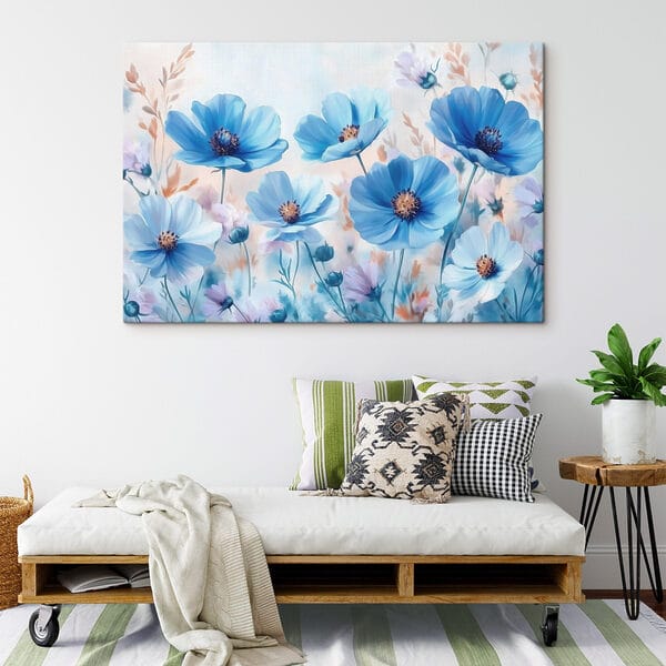 Groep blauwe bloemen Groep blauwe bloemen
