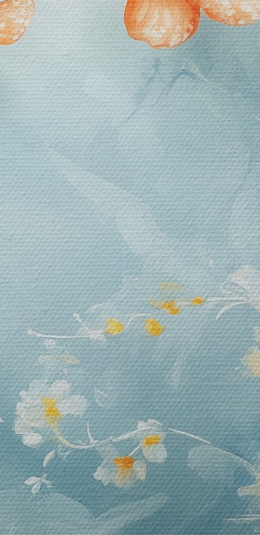 Vlinders en bloemen op een blauwe achtergrond