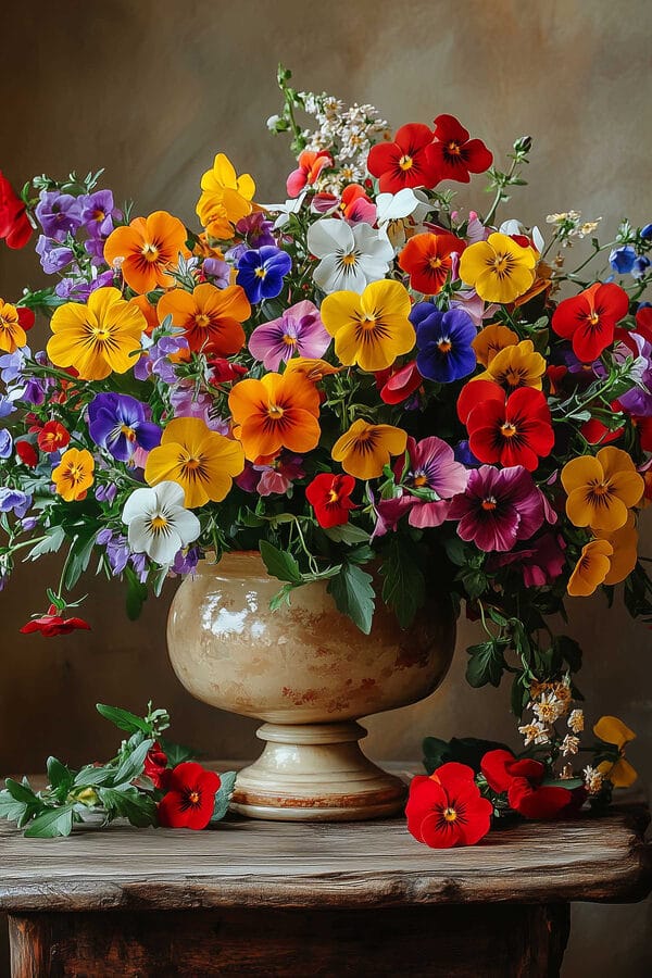 Vaas met kleurrijke bloemen Vaas met kleurrijke bloemen