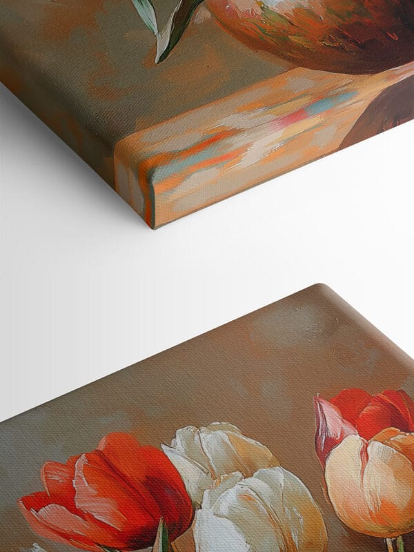 Schilderij van bloemen in een vaas Schilderij van bloemen in een vaas