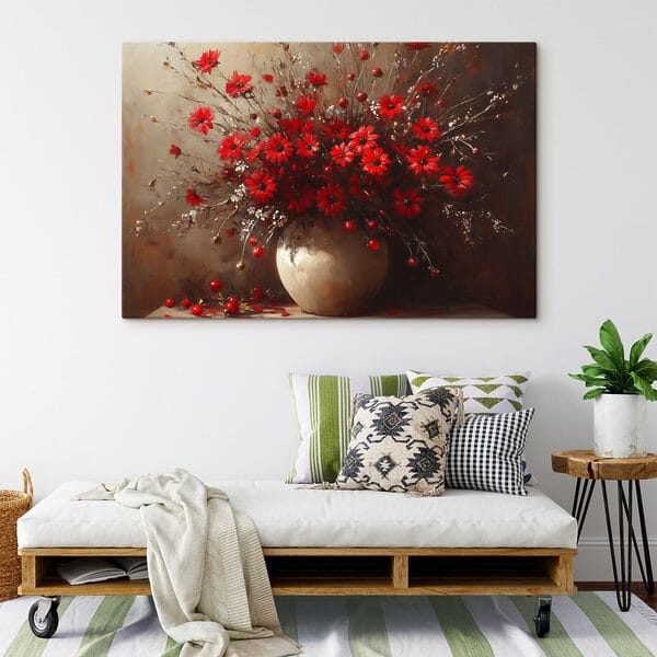 Vaas met rode bloemen Vaas met rode bloemen