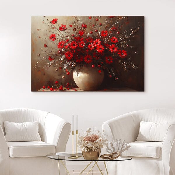 Vaas met rode bloemen Vaas met rode bloemen