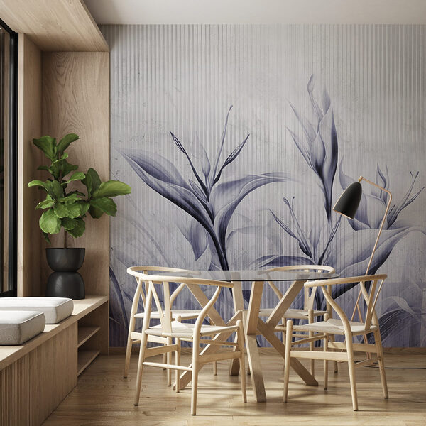 Schilderij van bloemen op een muur Schilderij van bloemen op een muur