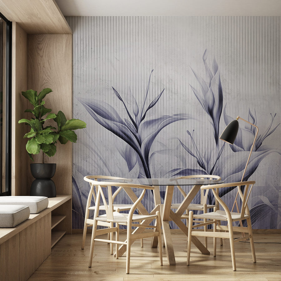 Schilderij van bloemen op een muur