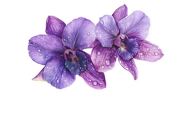 Paarse bloemen met waterdruppels erop Paarse bloemen met waterdruppels erop