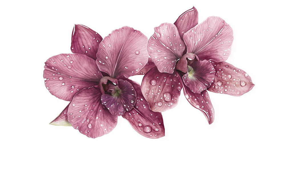 Delicate bloemen versierd met druppels Delicate bloemen versierd met druppels
