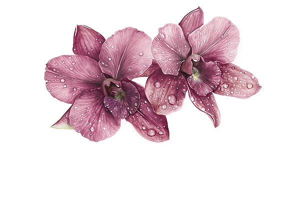 Delicate bloemen versierd met druppels Delicate bloemen versierd met druppels