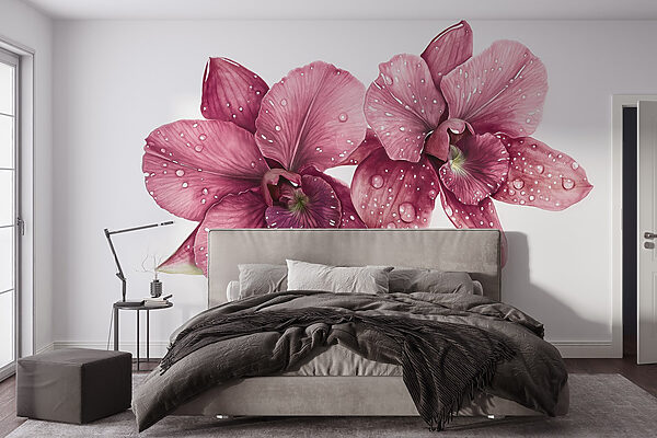 Delicate bloemen versierd met druppels Delicate bloemen versierd met druppels