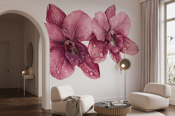 Delicate bloemen versierd met druppels Delicate bloemen versierd met druppels