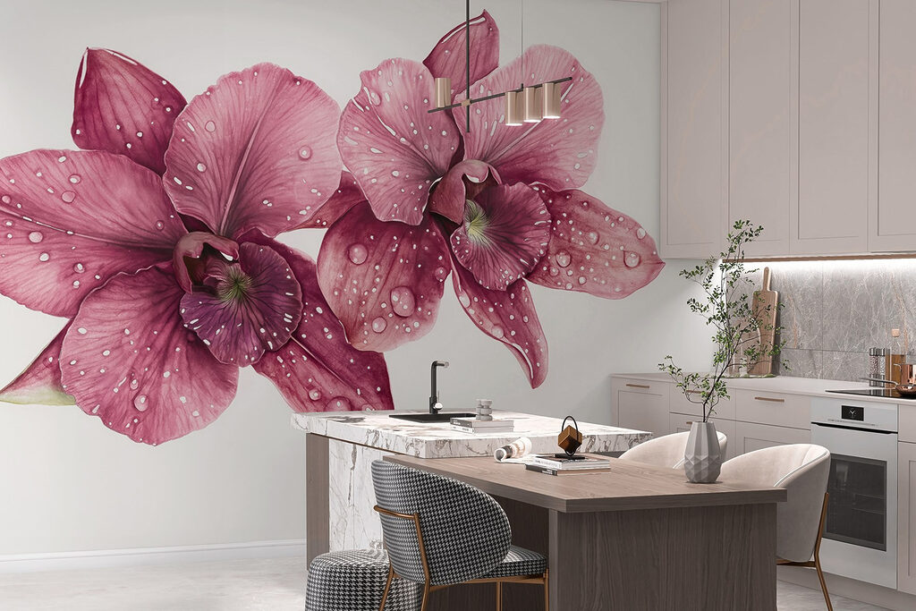 Delicate blooms adorned with droplets